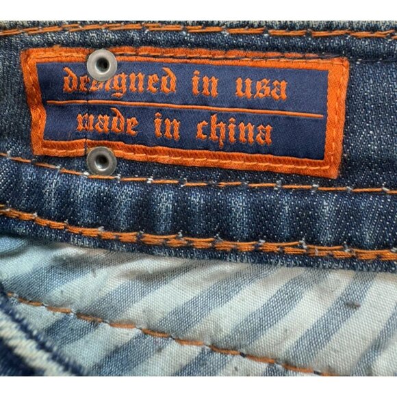 Rock Revival Eva Boot Cut Jeans Size 29 Distressed Denim Blue Womens - Picture 4 of 16